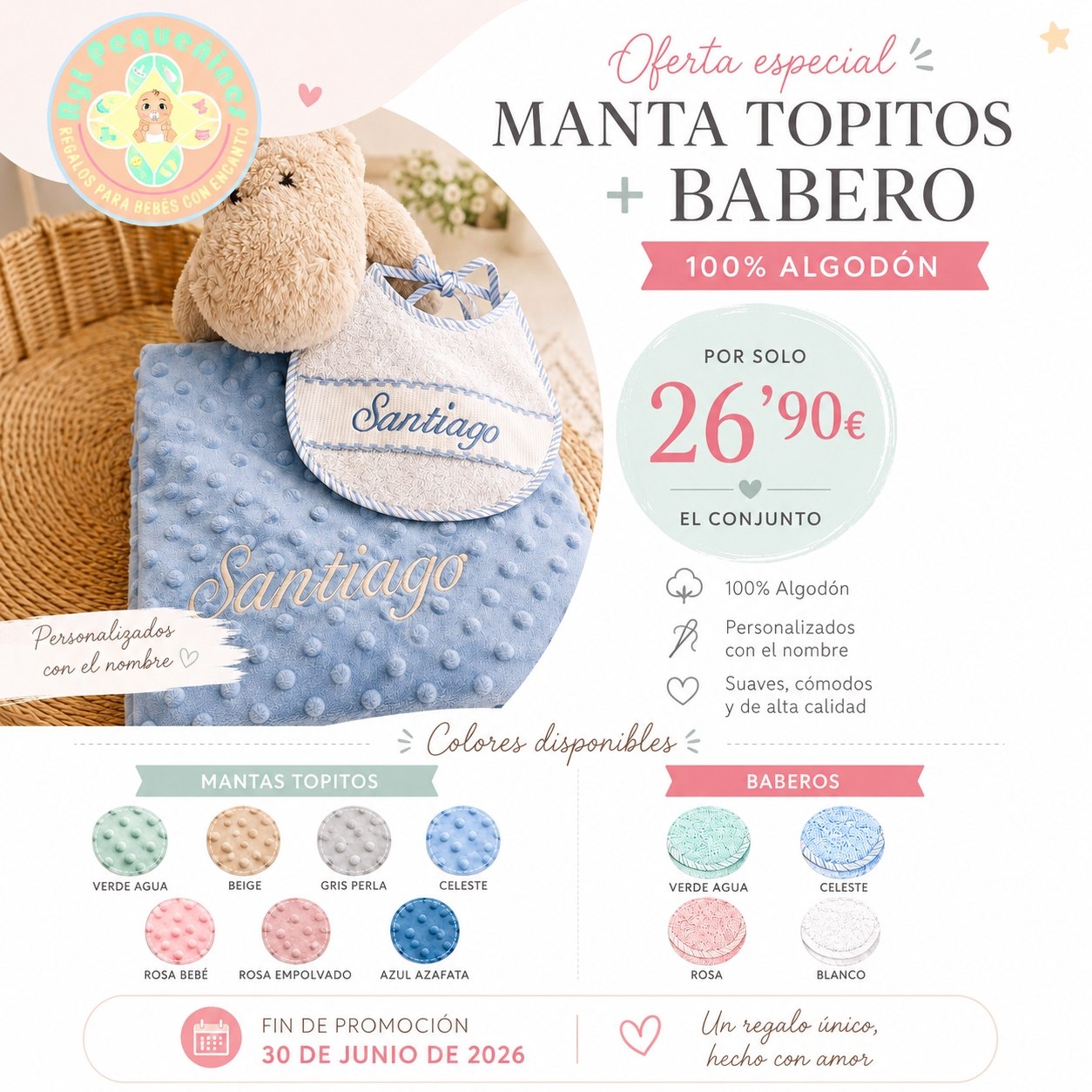 Manta + Babero personalizado