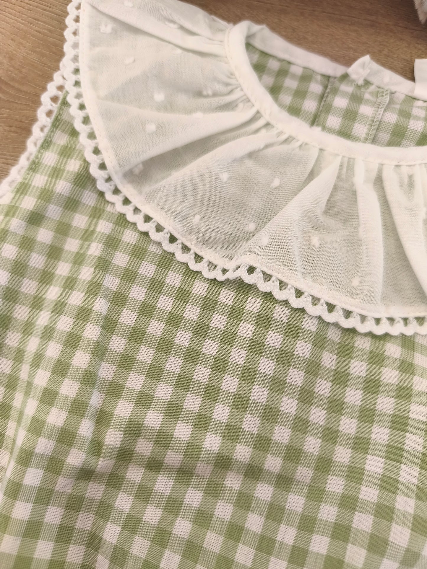 Pelele vichy verde