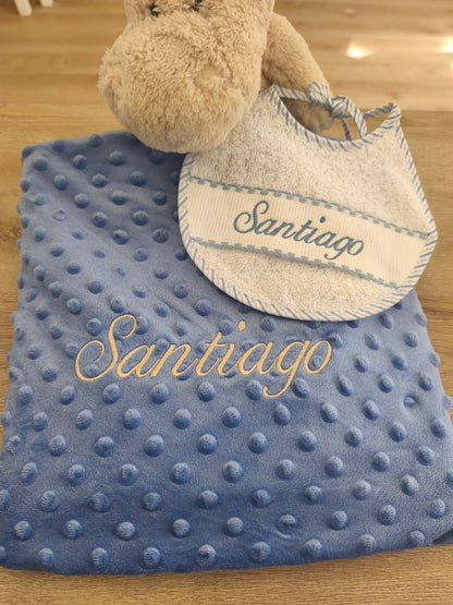 Manta + Babero personalizado