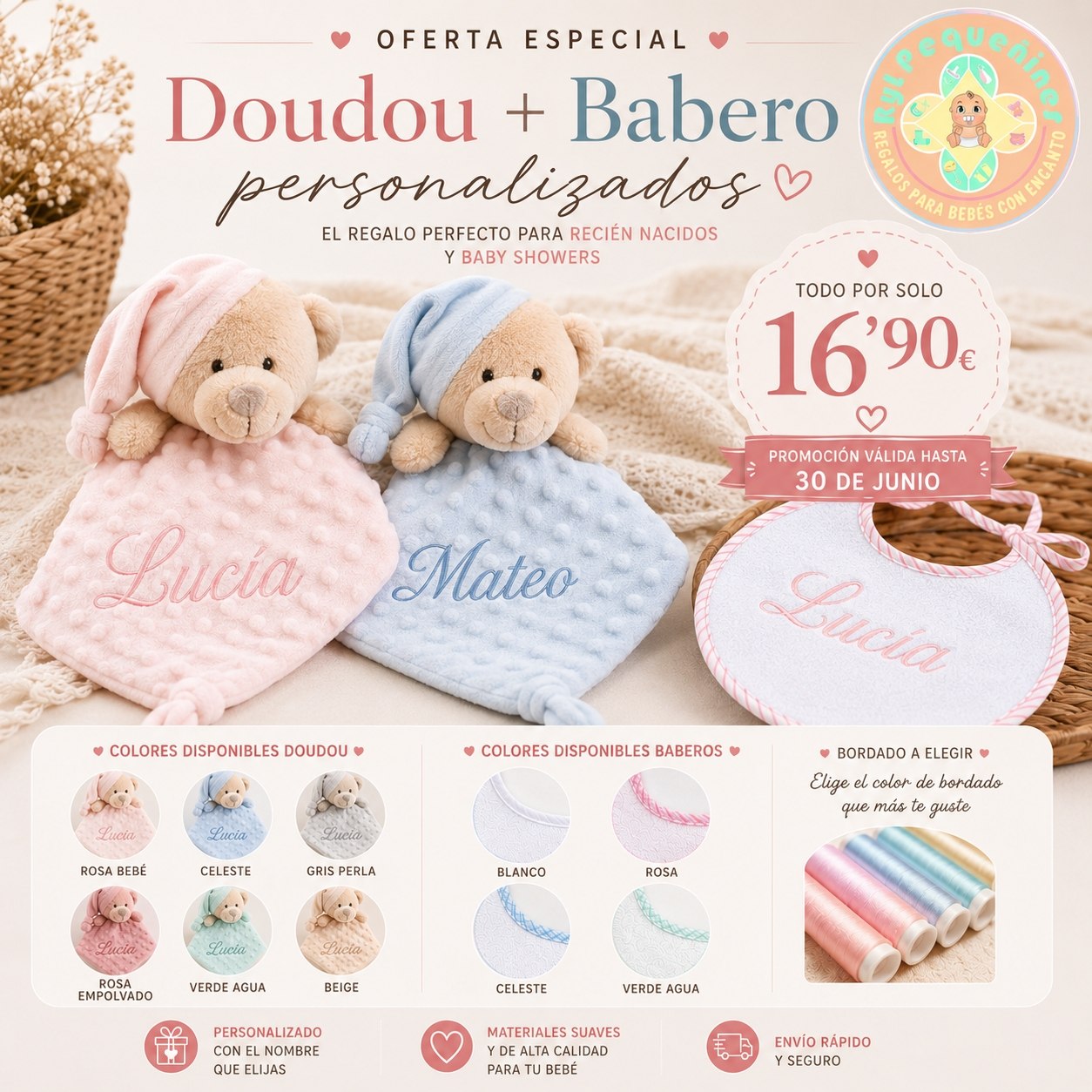 Doudou + Babero personalizado