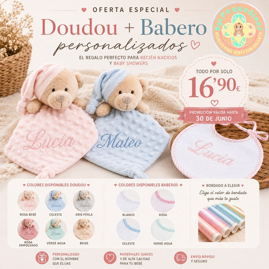 Doudou + Babero personalizado