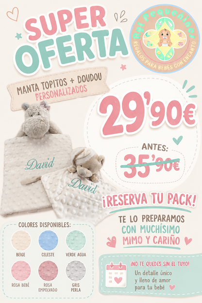 Manta Topitos + Doudou Topitos