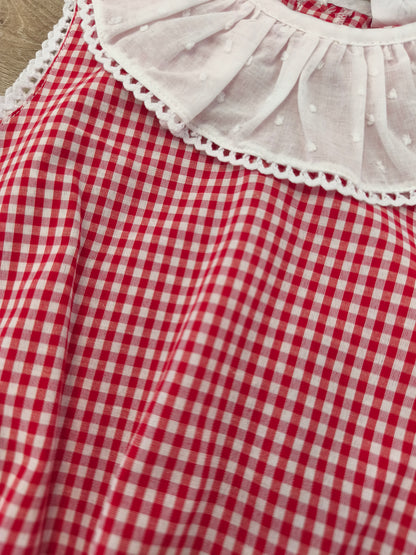 Pelele vichy rojo