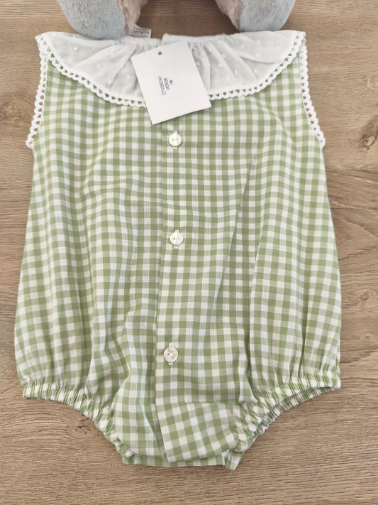 Pelele vichy verde
