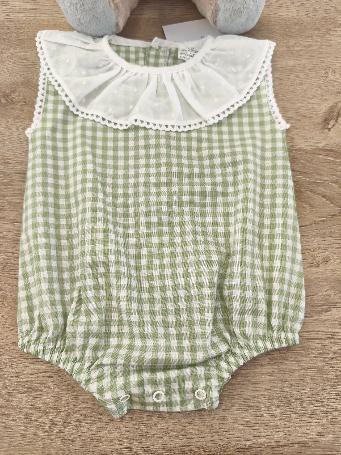 Pelele vichy verde