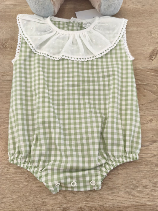 Pelele vichy verde
