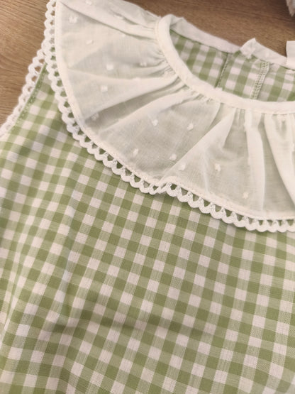 Pelele vichy verde