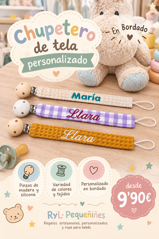 Chupetero de Tela Bordado